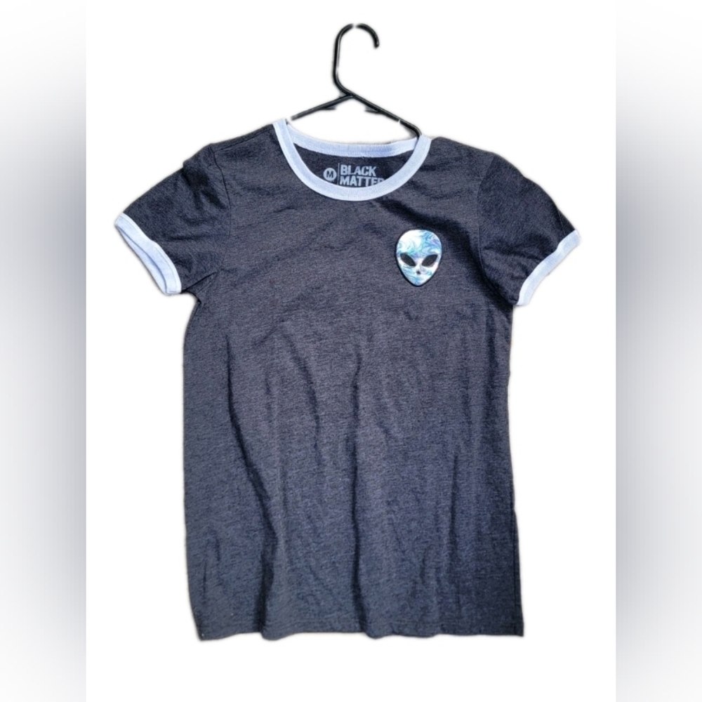 Black Matter Kids Charcoal Tee with Alien Patch